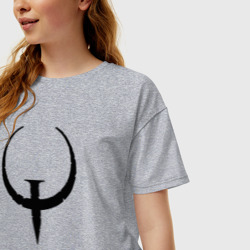 Женская футболка хлопок Oversize Quake I logo - фото 2