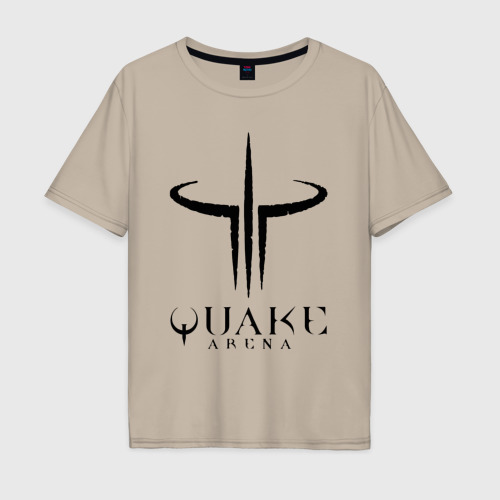 Мужская футболка хлопок Oversize с принтом Quake III arena, вид спереди #2