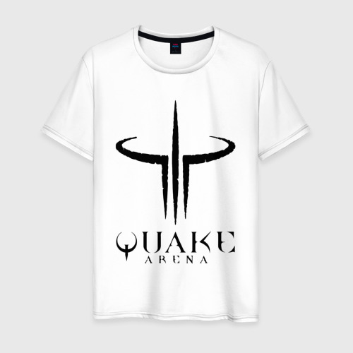 Мужская футболка из хлопка с принтом Quake III arena, вид спереди №1