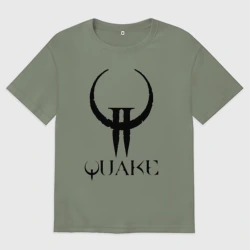 Женская футболка хлопок Oversize Quake II logo