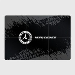Магнитный плакат 3Х2 Mercedes Speed на темном фоне со следами шин: надпись и символ