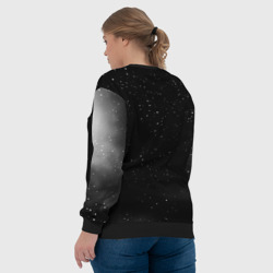 Свитшот с принтом Настя НАСА космос для женщины, вид на модели сзади №3. Цвет основы: черный