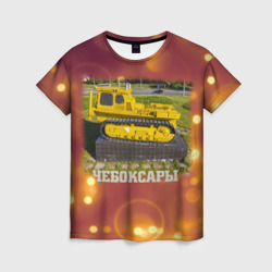 Женская футболка 3D Чебоксары - трактор и стадионы