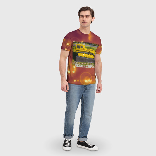 Мужская футболка 3D Чебоксары - трактор и стадионы, цвет 3D печать - фото 5