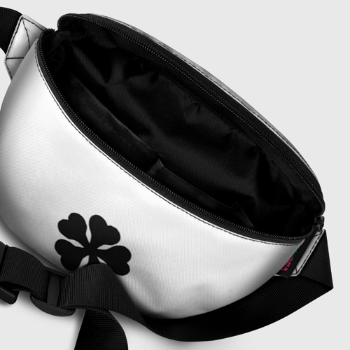 Поясная сумка 3D с принтом Черный пятилистный клевер из аниме - черный клевер, фото #6