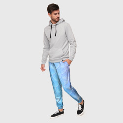 Мужские брюки 3D Голубая чешуя русалки - паттерн - фото 2
