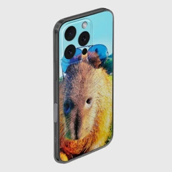 Чехол для iPhone 16 Pro Max силиконовый с защитой камеры Капибара в солнцезащитных очках - фото 2