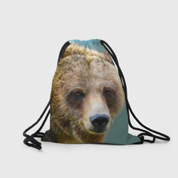 Рюкзак с принтом Русский бурый медведь для любого человека, вид сзади №1. Цвет основы: белый