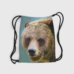 Рюкзак с принтом Русский бурый медведь для любого человека, вид спереди №5. Цвет основы: белый