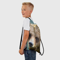 Рюкзак с принтом Русский бурый медведь для любого человека, вид спереди №2. Цвет основы: белый