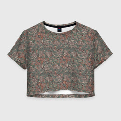 Этнический узор геометрия – Женская футболка Crop-top 3D с принтом купить