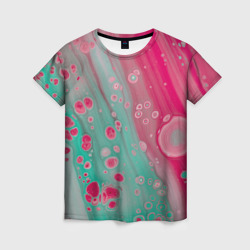 Розовые и голубые краски – Женская футболка 3D с принтом купить со скидкой в -23%