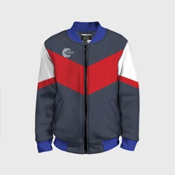 Детский бомбер 3D Firm темно-синий с красной полосой