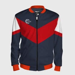 Мужской бомбер 3D Firm темно-синий с красной полосой