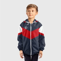 Детская ветровка 3D Firm темно-синий с красной полосой - фото 2