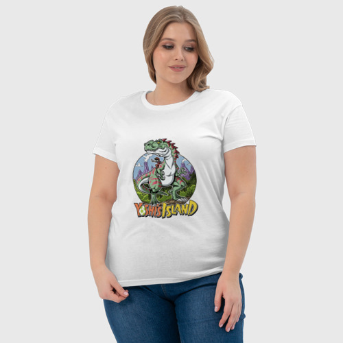 Женская футболка хлопок с принтом Yoshi's island, фото #4
