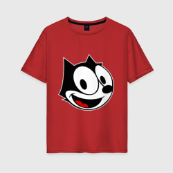 Женская футболка хлопок Oversize Cat Felix head
