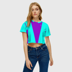 Женская футболка Crop-top 3D Firm ярко-бирюзовая - фото 2