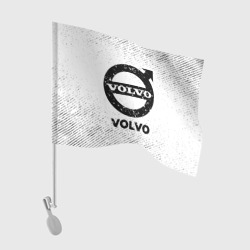 Флаг для автомобиля Volvo с потертостями на светлом фоне