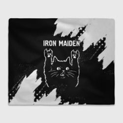 Плед 3D Группа Iron Maiden и рок кот