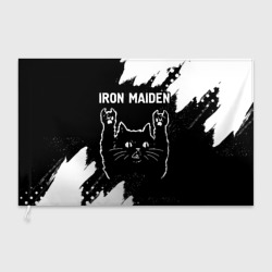 Флаг 3D Группа Iron Maiden и рок кот