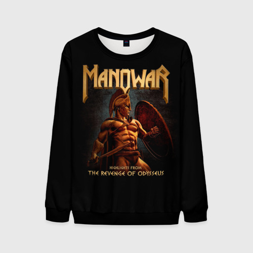 Мужской свитшот 3D с принтом Manowar rock, вид спереди #2