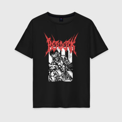 Женская футболка хлопок Oversize Берсерк Гатс ярость metal