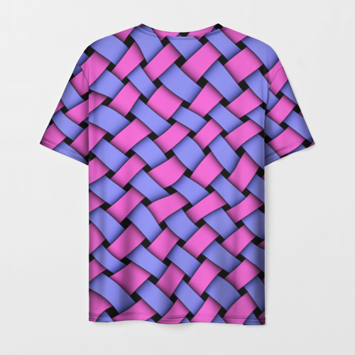 Мужская футболка 3D Фиолетово-сиреневая плетёнка - оптическая иллюзия, цвет 3D печать - фото 2
