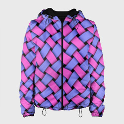 Женская куртка 3D Фиолетово-сиреневая плетёнка - оптическая иллюзия