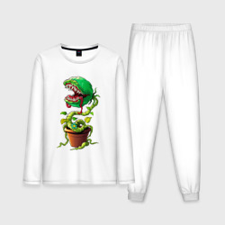 Мужская пижама с лонгсливом хлопок Плотоядный цветок из игры Марио