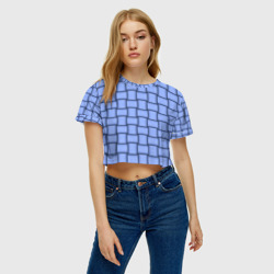 Женская футболка Crop-top 3D Фиолетовое ленточное плетение - фото 2