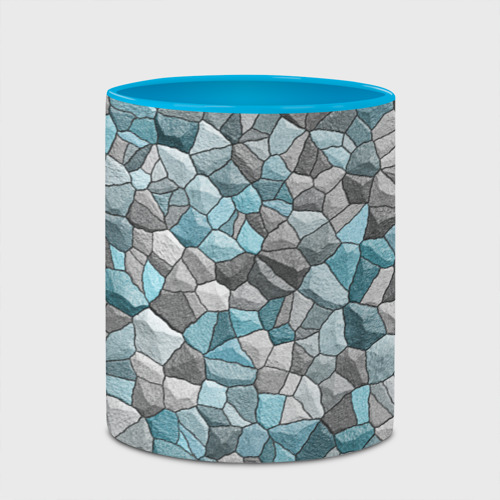 Кружка с полной запечаткой Мозаика из цветных камней, цвет белый + небесно-голубой - фото 4