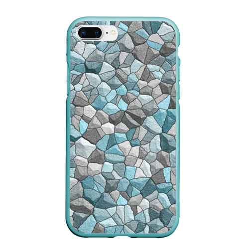 Чехол для iPhone 7Plus/8 Plus матовый Мозаика из цветных камней, цвет мятный