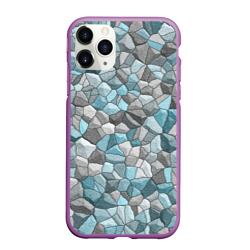 Чехол для iPhone 11 Pro Max матовый Мозаика из цветных камней