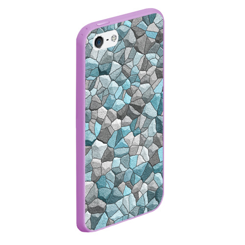Чехол для iPhone 5/5S матовый Мозаика из цветных камней, цвет сиреневый - фото 3