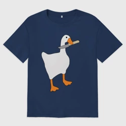 Женская футболка хлопок Oversize Опасный гусь