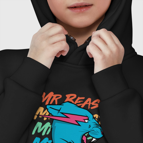 Детское худи Oversize хлопок Mr Beast art, цвет черный - фото 7