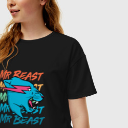 Женская футболка хлопок Oversize Mr Beast art - фото 2