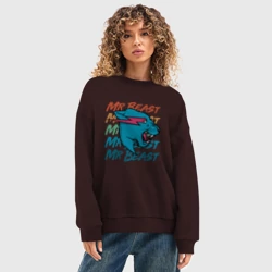 Женский свитшот oversize без начеса хлопок Mr Beast art - фото 2