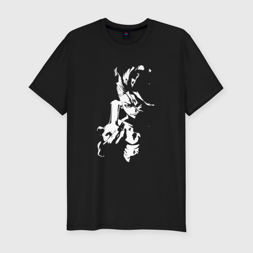 Мужская футболка хлопок Slim с принтом Образ Сэнку Ишигами, вид спереди #2