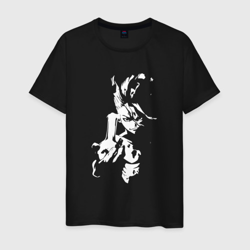 Мужская футболка из хлопка с принтом Образ Сэнку Ишигами, вид спереди №1