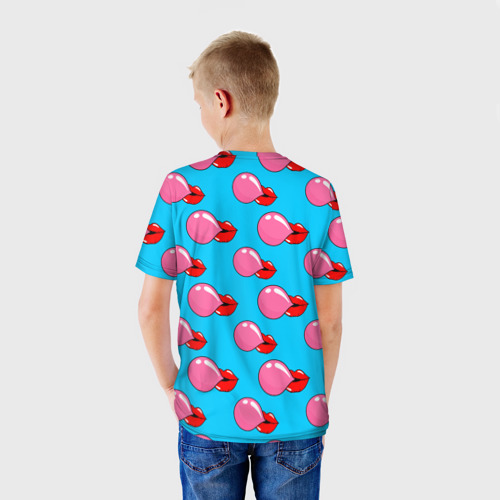 Детская футболка 3D Губы с жвачкой, цвет 3D печать - фото 4
