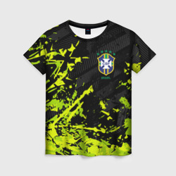 Женская футболка 3D Сборная Бразилия пятна
