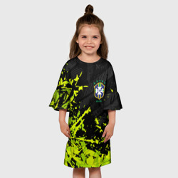 Детское платье 3D Сборная Бразилия пятна - фото 2