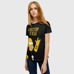 Женская футболка 3D Сектор Газа Гомер Симпсон рокер - фото 2