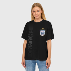 Женская футболка oversize 3D Сборная Англии боковая полоса - фото 2