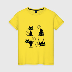 Женская футболка хлопок Четыре кота
