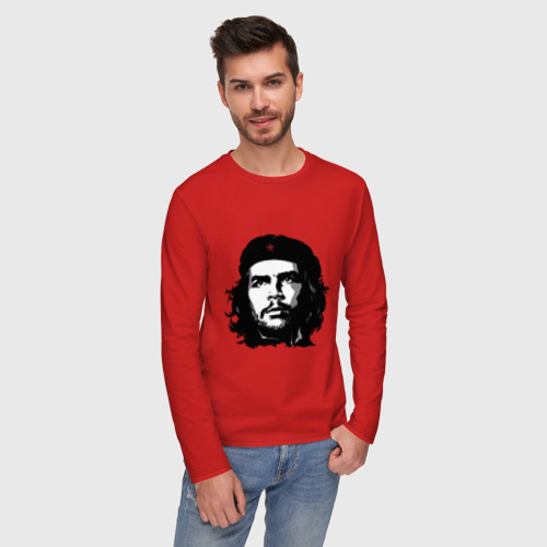 Мужской лонгслив хлопок Ernesto Che Guevara, цвет красный - фото 3