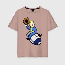 Женская футболка хлопок Oversize Vault boy - bomb rider