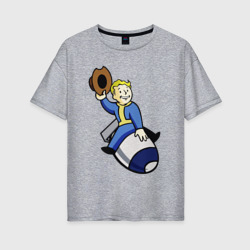 Женская футболка хлопок Oversize Vault boy - bomb rider